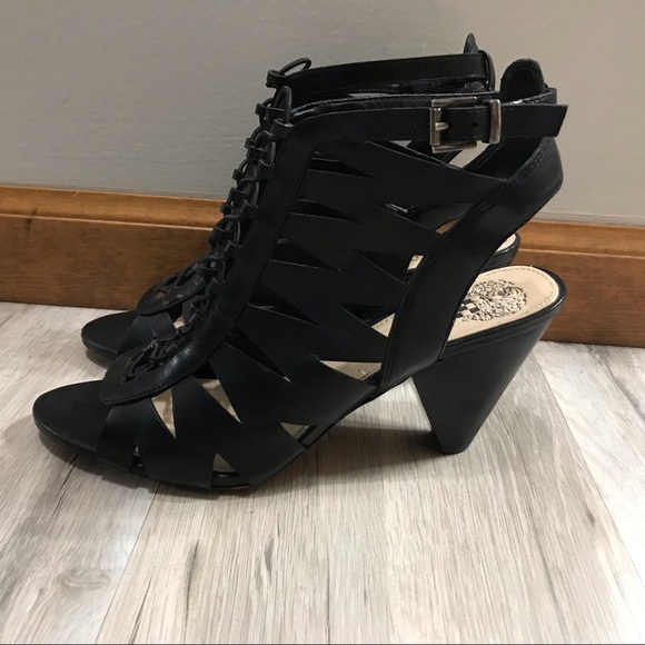 Vince Camuto Lace Up Cut Out Bootie Sandal - Picture 2 of 13